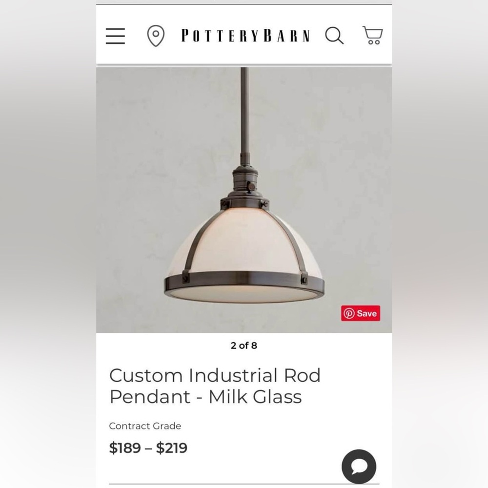 Pottery Barn - Industrial Rod Pendant Light - New in original boxes
